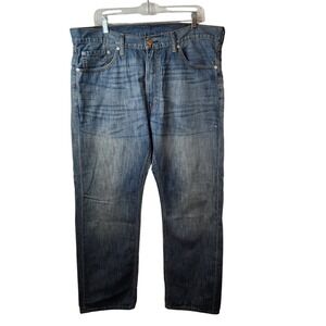 Levi's‎ 505 Size 38x30 Blue Regular Fit Straight Leg Jeans Mens 100% Cotton
